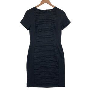 Banana Republic Sheath Dress Black Swiss Dots Size 6